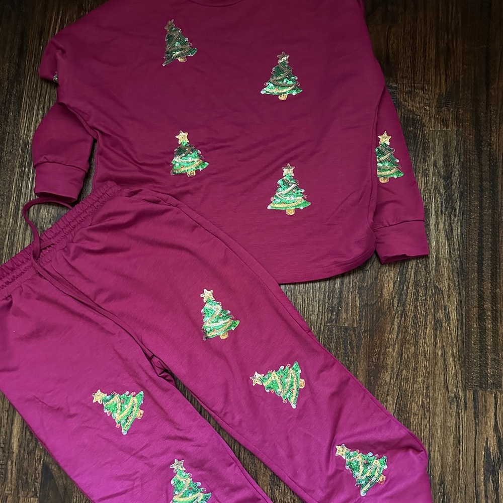 Festive Pajamas with Christmas Tree Design